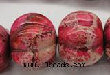 CDE610 15.5 inches 22*30mm pumpkin dyed sea sediment jasper beads