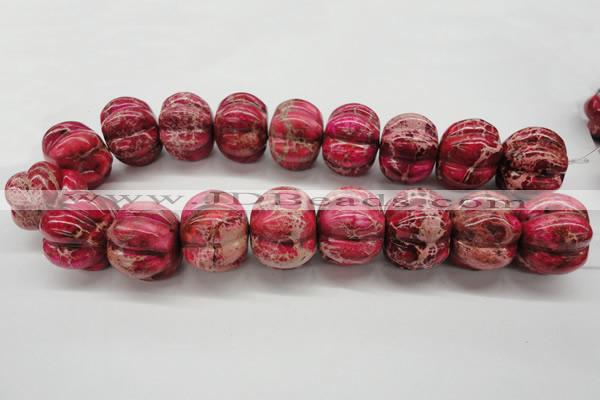 CDE610 15.5 inches 22*30mm pumpkin dyed sea sediment jasper beads