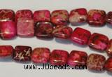 CDE620 15.5 inches 10*10mm square dyed sea sediment jasper beads