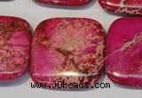 CDE627 15.5 inches 30*30mm square dyed sea sediment jasper beads