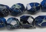 CDE64 15.5 inches 15*20mm faceted nuggets dyed sea sediment jasper beads