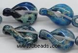 CDE66 15.5 inches 20*30mm petal shaped dyed sea sediment jasper beads