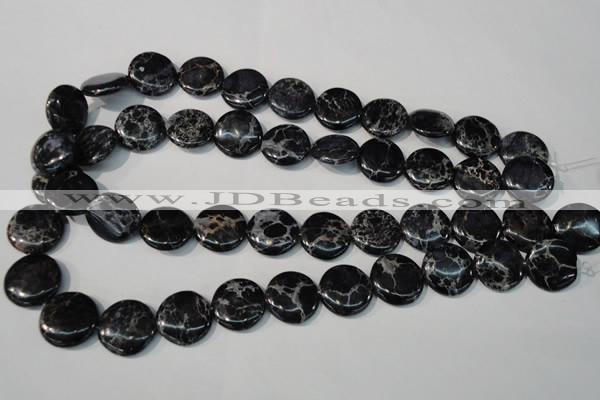 CDE689 15.5 inches 18mm flat round dyed sea sediment jasper beads