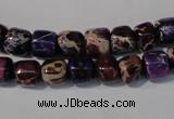 CDE705 15.5 inches 6*8mm nuggets dyed sea sediment jasper beads