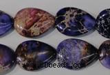 CDE714 15.5 inches 15*20mm flat teardrop dyed sea sediment jasper beads