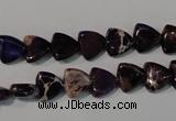 CDE719 15.5 inches 8*8mm triangle dyed sea sediment jasper beads