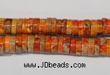 CDE734 15.5 inches 3*8mm heishi dyed sea sediment jasper beads