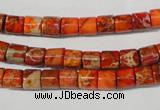 CDE735 15.5 inches 6*6mm tube dyed sea sediment jasper beads