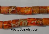 CDE737 15.5 inches 8*8mm tube dyed sea sediment jasper beads