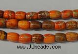 CDE740 15.5 inches 5*8mm drum dyed sea sediment jasper beads