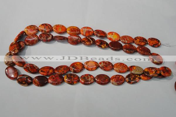 CDE751 15.5 inches 13*18mm oval dyed sea sediment jasper beads