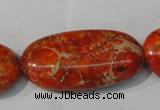 CDE752 15.5 inches 20*40mm oval dyed sea sediment jasper beads