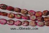 CDE781 15.5 inches 6*8mm oval dyed sea sediment jasper beads