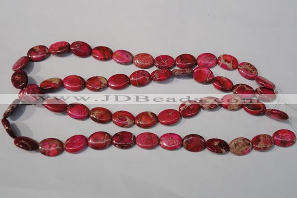 CDE782 15.5 inches 12*16mm oval dyed sea sediment jasper beads