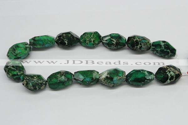 CDE79 15.5 inches 18*28mm faceted nuggets dyed sea sediment jasper beads