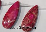 CDE799 Top-drilled 16*32mm flat teardrop dyed sea sediment jasper beads