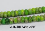 CDE87 15.5 inches 5*8mm rondelle dyed sea sediment jasper beads