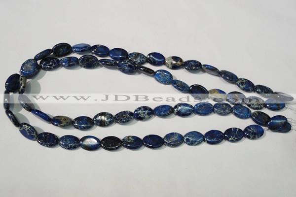 CDE913 15.5 inches 10*14mm oval dyed sea sediment jasper beads