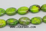 CDE92 15.5 inches 10*14mm oval dyed sea sediment jasper beads