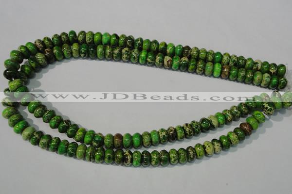 CDE927 15.5 inches 6*10mm rondelle dyed sea sediment jasper beads