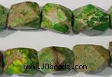 CDE932 15.5 inches 13*17mm faceted nuggets dyed sea sediment jasper beads