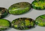 CDE941 15.5 inches 15*30mm oval dyed sea sediment jasper beads