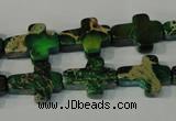 CDE978 15.5 inches 12*16mm cross dyed sea sediment jasper beads