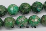 CDE98 15.5 inches 14mm faceted round dyed sea sediment jasper beads