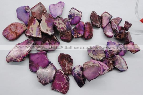 CDE981 15 inches 15*20mm – 25*48mm freeform dyed sea sediment jasper beads