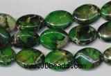 CDI180 15.5 inches 10*14mm oval dyed imperial jasper beads