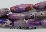 CDI33 16 inches 10*30mm rice dyed imperial jasper beads wholesale