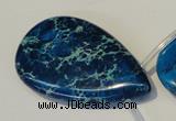 CDI345 Top-drilled 30*50mm flat teardrop dyed imperial jasper beads