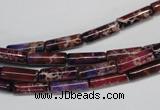 CDI376 15.5 inches 4*12mm tube dyed imperial jasper beads