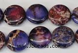 CDI408 15.5 inches 16mm flat round dyed imperial jasper beads