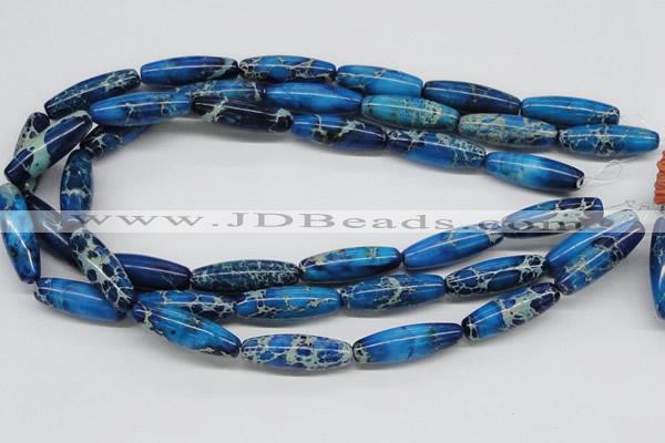 CDI48 16 inches 10*30mm rice dyed imperial jasper beads wholesale