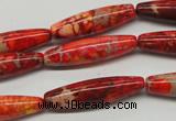 CDI513 15.5 inches 8*31mm rice dyed imperial jasper beads