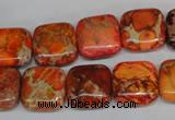 CDI540 15.5 inches 14*14mm square dyed imperial jasper beads