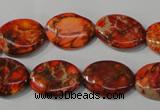 CDI751 15.5 inches 13*18mm oval dyed imperial jasper beads