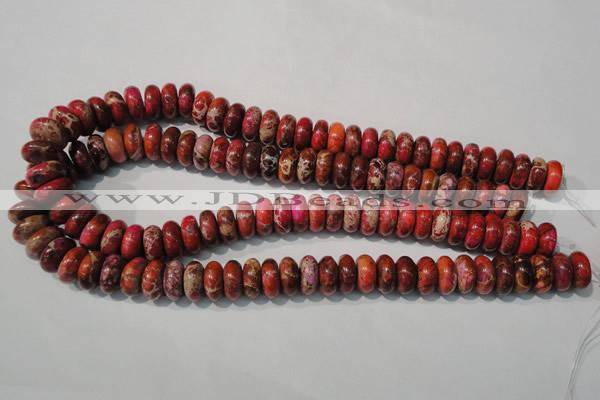 CDI775 15.5 inches 6*14mm rondelle dyed imperial jasper beads