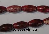 CDI778 15.5 inches 8*16mm rice dyed imperial jasper beads