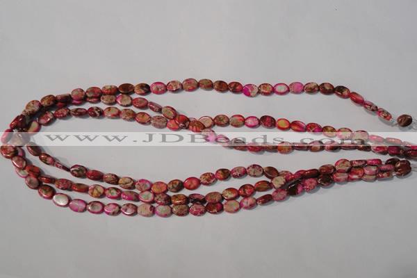 CDI781 15.5 inches 6*8mm oval dyed imperial jasper beads