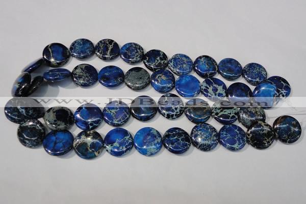 CDI908 15.5 inches 20mm flat round dyed imperial jasper beads