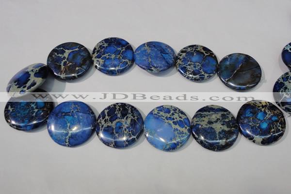 CDI909 15.5 inches 35mm flat round dyed imperial jasper beads