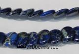 CDI911 15.5 inches 12mm flat round dyed imperial jasper beads