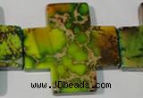 CDI954 15.5 inches 45*45mm cross dyed imperial jasper beads