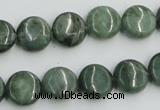 CDJ10 15.5 inches 12mm flat round Canadian jade beads wholesale