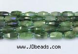 CDJ412 15.5 inches 8*14 - 9*14mm faceted freeform Canadian jade beads