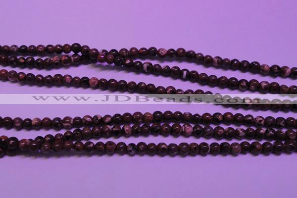 CDM50 15 inches 4mm round strawberry dalmatian jasper beads