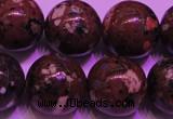 CDM54 15 inches 12mm round strawberry dalmatian jasper beads