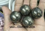 CDN09 25mm round pyrite gemstone decorations wholesale